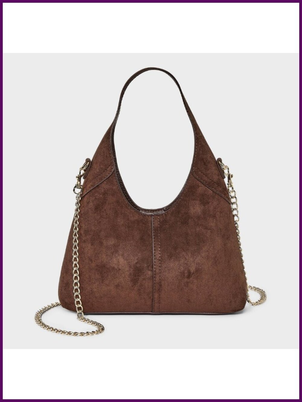 Mini Slouchy Handbag with Chain Strap and Magnetic Closure
